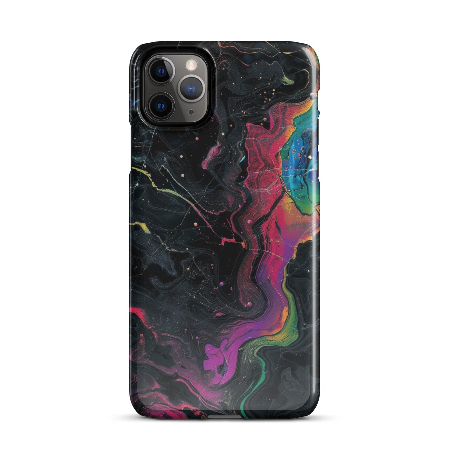 Black rainbow Phone case for iPhone-4